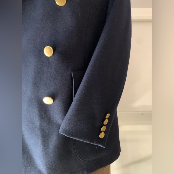 Navy Double-Breasted Blazer with Gold Buttons - Picture 3 of 10
